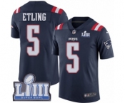 Youth Nike New England Patriots #5 Danny Etling Limited Navy Blue Rush Vapor Untouchable Super Bowl LIII Bound NFL Jersey