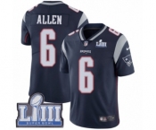 Youth Nike New England Patriots #6 Ryan Allen Navy Blue Team Color Vapor Untouchable Limited Player Super Bowl LIII Bound NFL Jersey