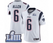 Youth Nike New England Patriots #6 Ryan Allen White Vapor Untouchable Limited Player Super Bowl LIII Bound NFL Jersey