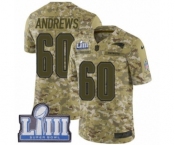 Youth Nike New England Patriots #60 David Andrews Limited Camo 2018 Salute to Service Super Bowl LIII Bound NFL Jersey