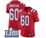 Youth Nike New England Patriots #60 David Andrews Red Alternate Vapor Untouchable Limited Player Super Bowl LIII Bound NFL Jersey