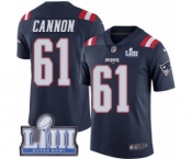 Youth Nike New England Patriots #61 Marcus Cannon Limited Navy Blue Rush Vapor Untouchable Super Bowl LIII Bound NFL Jersey