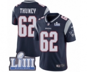 Youth Nike New England Patriots #62 Joe Thuney Navy Blue Team Color Vapor Untouchable Limited Player Super Bowl LIII Bound NFL Jersey