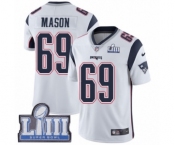 Youth Nike New England Patriots #69 Shaq Mason White Vapor Untouchable Limited Player Super Bowl LIII Bound NFL Jersey