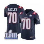 Youth Nike New England Patriots #70 Adam Butler Limited Navy Blue Rush Vapor Untouchable Super Bowl LIII Bound NFL Jersey