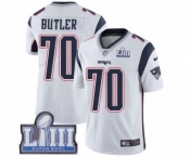 Youth Nike New England Patriots #70 Adam Butler White Vapor Untouchable Limited Player Super Bowl LIII Bound NFL Jersey