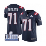 Youth Nike New England Patriots #71 Danny Shelton Limited Navy Blue Rush Vapor Untouchable Super Bowl LIII Bound NFL Jersey