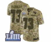 Youth Nike New England Patriots #73 John Hannah Limited Camo 2018 Salute to Service Super Bowl LIII Bound NFL Jersey