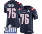 Youth Nike New England Patriots #76 Isaiah Wynn Limited Navy Blue Rush Vapor Untouchable Super Bowl LIII Bound NFL Jersey