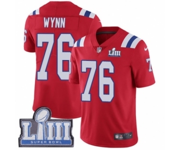 Youth Nike New England Patriots #76 Isaiah Wynn Red Alternate Vapor Untouchable Limited Player Super Bowl LIII Bound NFL Jersey