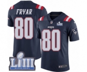 Youth Nike New England Patriots #80 Irving Fryar Limited Navy Blue Rush Vapor Untouchable Super Bowl LIII Bound NFL Jersey