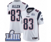 Youth Nike New England Patriots #83 Dwayne Allen White Vapor Untouchable Limited Player Super Bowl LIII Bound NFL Jersey