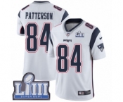 Youth Nike New England Patriots #84 Cordarrelle Patterson White Vapor Untouchable Limited Player Super Bowl LIII Bound NFL Jersey