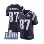 Youth Nike New England Patriots #87 Rob Gronkowski Navy Blue Team Color Vapor Untouchable Limited Player Super Bowl LIII Bound NFL Jersey