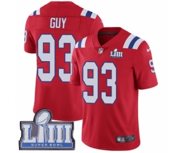 Youth Nike New England Patriots #93 Lawrence Guy Red Alternate Vapor Untouchable Limited Player Super Bowl LIII Bound NFL Jersey