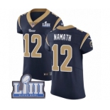 Men's Nike Los Angeles Rams #12 Joe Namath Navy Blue Team Color Vapor Untouchable Elite Player Super Bowl LIII Bound NFL Jersey