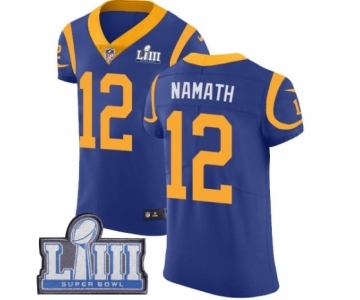 Men's Nike Los Angeles Rams #12 Joe Namath Royal Blue Alternate Vapor Untouchable Elite Player Super Bowl LIII Bound NFL Jersey