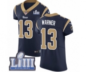 Men's Nike Los Angeles Rams #13 Kurt Warner Navy Blue Team Color Vapor Untouchable Elite Player Super Bowl LIII Bound NFL Jersey