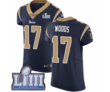 Men's Nike Los Angeles Rams #17 Robert Woods Navy Blue Team Color Vapor Untouchable Elite Player Super Bowl LIII Bound NFL Jersey