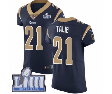 Men's Nike Los Angeles Rams #21 Aqib Talib Navy Blue Team Color Vapor Untouchable Elite Player Super Bowl LIII Bound NFL Jersey