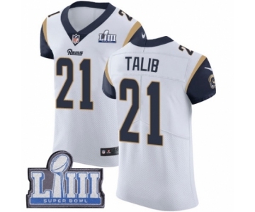 Men's Nike Los Angeles Rams #21 Aqib Talib White Vapor Untouchable Elite Player Super Bowl LIII Bound NFL Jersey