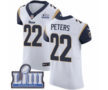 Men's Nike Los Angeles Rams #22 Marcus Peters White Vapor Untouchable Elite Player Super Bowl LIII Bound NFL Jersey