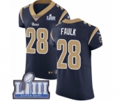 Men's Nike Los Angeles Rams #28 Marshall Faulk Navy Blue Team Color Vapor Untouchable Elite Player Super Bowl LIII Bound NFL Jersey