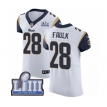 Men's Nike Los Angeles Rams #28 Marshall Faulk White Vapor Untouchable Elite Player Super Bowl LIII Bound NFL Jersey