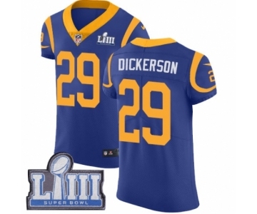 Men's Nike Los Angeles Rams #29 Eric Dickerson Royal Blue Alternate Vapor Untouchable Elite Player Super Bowl LIII Bound NFL Jersey