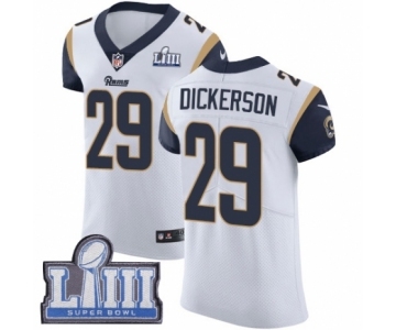 Men's Nike Los Angeles Rams #29 Eric Dickerson White Vapor Untouchable Elite Player Super Bowl LIII Bound NFL Jersey