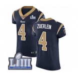 Men's Nike Los Angeles Rams #4 Greg Zuerlein Navy Blue Team Color Vapor Untouchable Elite Player Super Bowl LIII Bound NFL Jersey