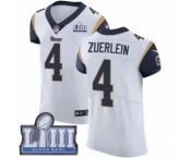 Men's Nike Los Angeles Rams #4 Greg Zuerlein White Vapor Untouchable Elite Player Super Bowl LIII Bound NFL Jersey