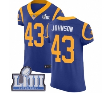 Men's Nike Los Angeles Rams #43 John Johnson Royal Blue Alternate Vapor Untouchable Elite Player Super Bowl LIII Bound NFL Jersey