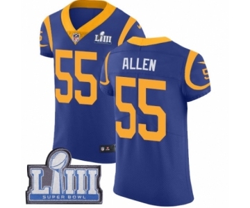 Men's Nike Los Angeles Rams #55 Brian Allen Royal Blue Alternate Vapor Untouchable Elite Player Super Bowl LIII Bound NFL Jersey