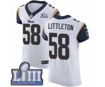 Men's Nike Los Angeles Rams #58 Cory Littleton White Vapor Untouchable Elite Player Super Bowl LIII Bound NFL Jersey