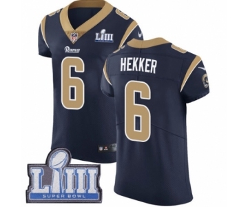 Men's Nike Los Angeles Rams #6 Johnny Hekker Navy Blue Team Color Vapor Untouchable Elite Player Super Bowl LIII Bound NFL Jersey