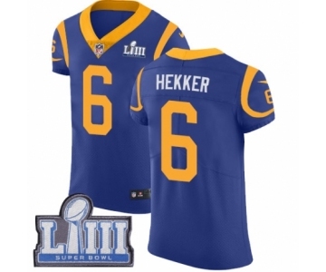 Men's Nike Los Angeles Rams #6 Johnny Hekker Royal Blue Alternate Vapor Untouchable Elite Player Super Bowl LIII Bound NFL Jersey