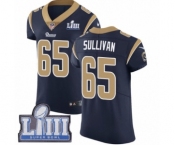 Men's Nike Los Angeles Rams #65 John Sullivan Navy Blue Team Color Vapor Untouchable Elite Player Super Bowl LIII Bound NFL Jersey