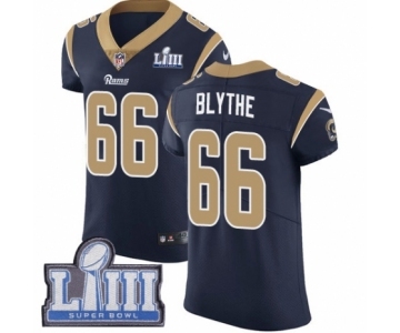 Men's Nike Los Angeles Rams #66 Austin Blythe Navy Blue Team Color Vapor Untouchable Elite Player Super Bowl LIII Bound NFL Jersey