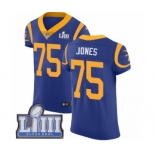 Men's Nike Los Angeles Rams #75 Deacon Jones Royal Blue Alternate Vapor Untouchable Elite Player Super Bowl LIII Bound NFL Jersey