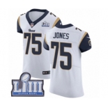 Men's Nike Los Angeles Rams #75 Deacon Jones White Vapor Untouchable Elite Player Super Bowl LIII Bound NFL Jersey