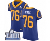 Men's Nike Los Angeles Rams #76 Orlando Pace Royal Blue Alternate Vapor Untouchable Elite Player Super Bowl LIII Bound NFL Jersey