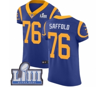 Men's Nike Los Angeles Rams #76 Rodger Saffold Royal Blue Alternate Vapor Untouchable Elite Player Super Bowl LIII Bound NFL Jersey