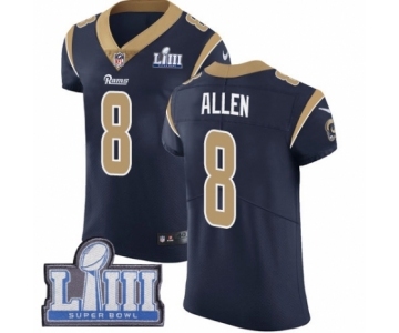 Men's Nike Los Angeles Rams #8 Brandon Allen Navy Blue Team Color Vapor Untouchable Elite Player Super Bowl LIII Bound NFL Jersey