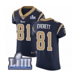 Men's Nike Los Angeles Rams #81 Gerald Everett Navy Blue Team Color Vapor Untouchable Elite Player Super Bowl LIII Bound NFL Jersey