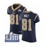 Men's Nike Los Angeles Rams #81 Torry Holt Navy Blue Team Color Vapor Untouchable Elite Player Super Bowl LIII Bound NFL Jersey