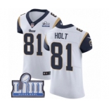 Men's Nike Los Angeles Rams #81 Torry Holt White Vapor Untouchable Elite Player Super Bowl LIII Bound NFL Jersey