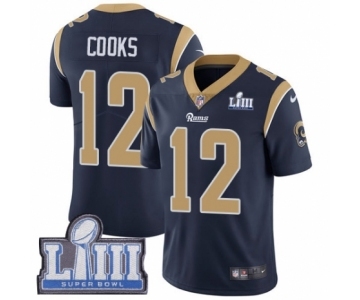 Men's Nike Los Angeles Rams #12 Brandin Cooks Navy Blue Team Color Vapor Untouchable Limited Player Super Bowl LIII Bound NFL Jersey