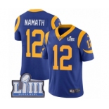 Men's Nike Los Angeles Rams #12 Joe Namath Royal Blue Alternate Vapor Untouchable Limited Player Super Bowl LIII Bound NFL Jersey