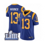 Men's Nike Los Angeles Rams #13 Kurt Warner Royal Blue Alternate Vapor Untouchable Limited Player Super Bowl LIII Bound NFL Jersey